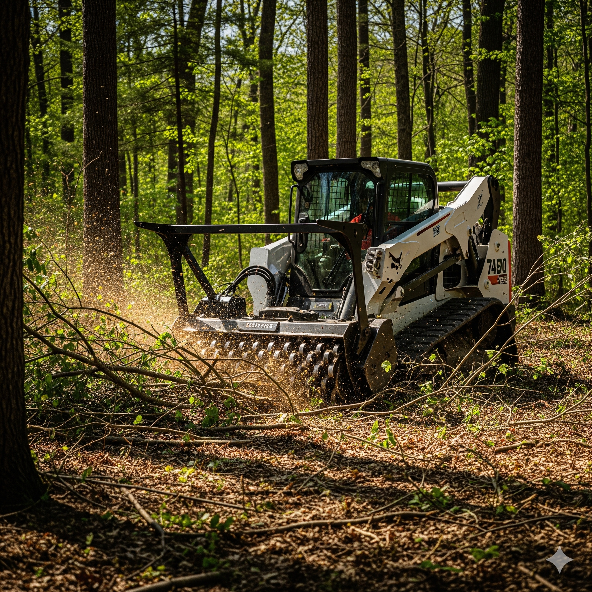 Backyard brush clearing in Mooresville NC
