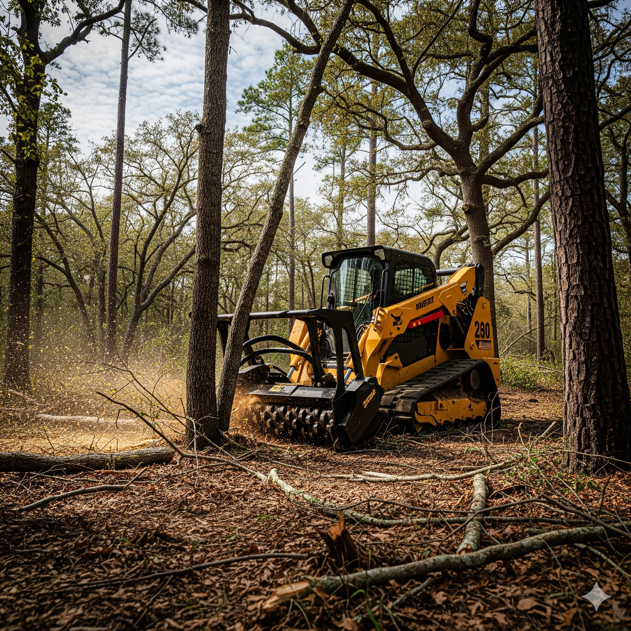 Acreage clearing with forestry mulching in Denver NC