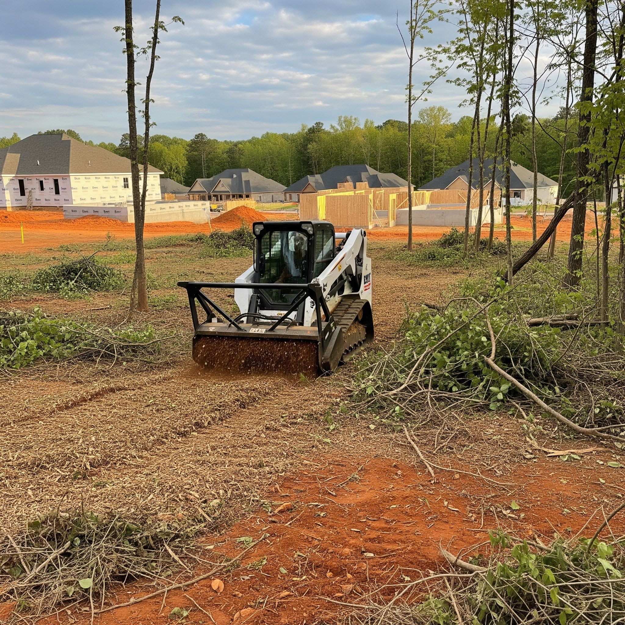 Forestry mulching lot preparation in Huntersville NC