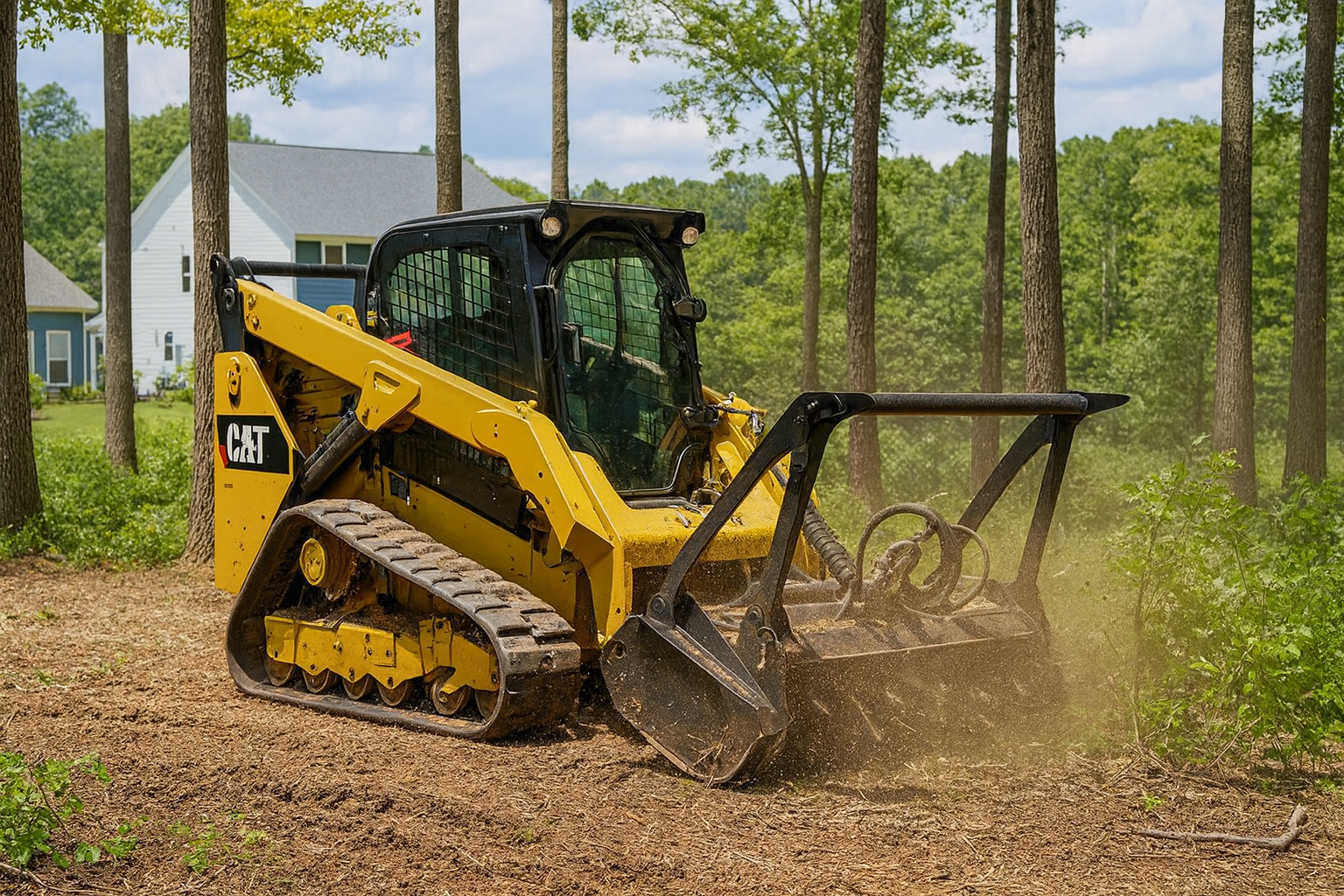 Pasture clearing with forestry mulching in Huntersville NC