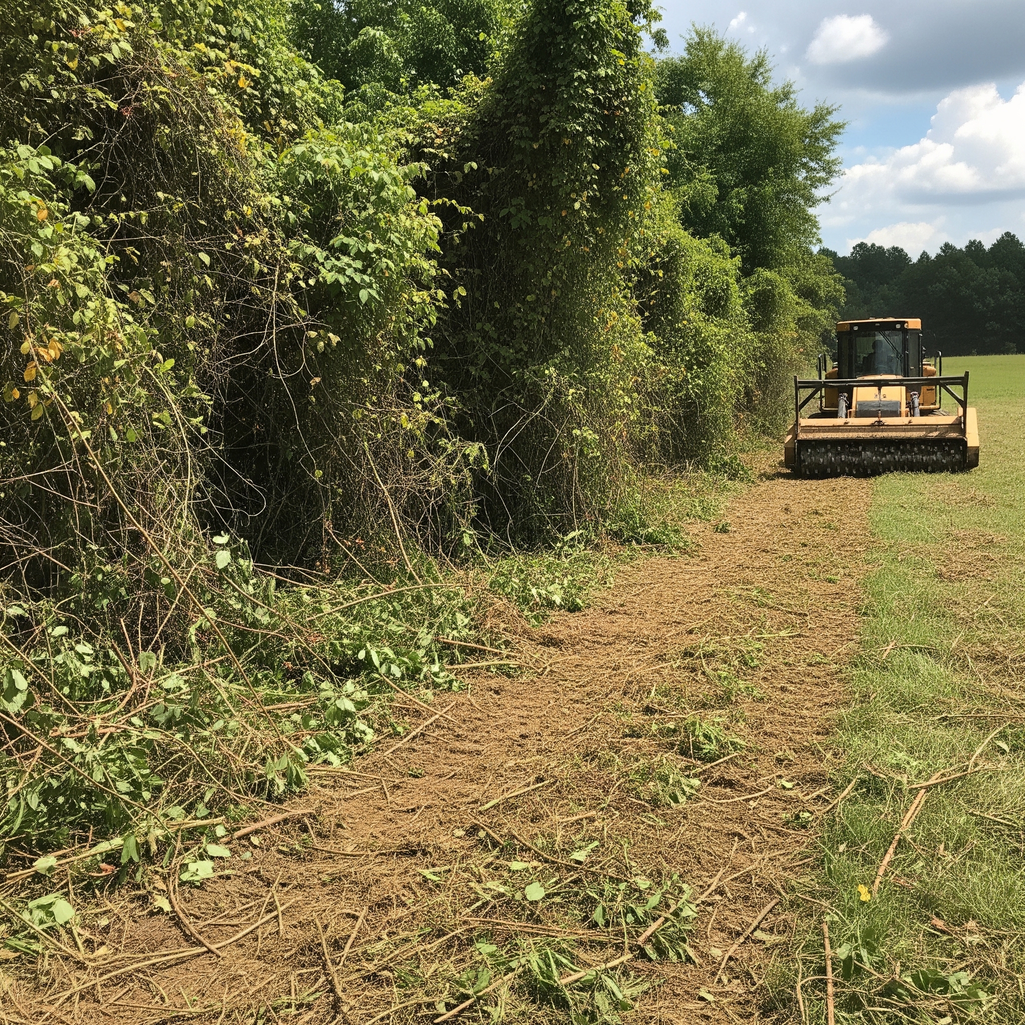 Fence line clearing in Mooresville NC