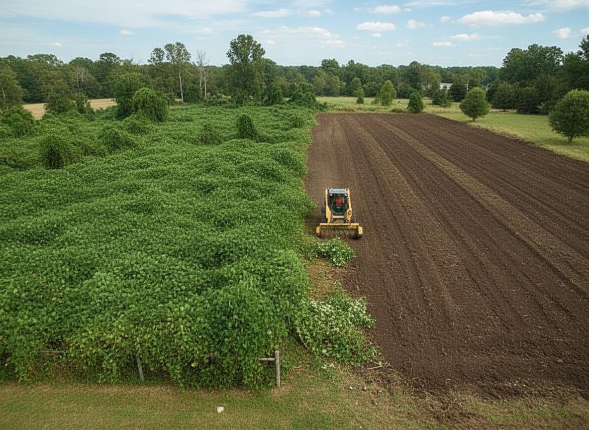 Acreage kudzu cleanup in Huntersville NC