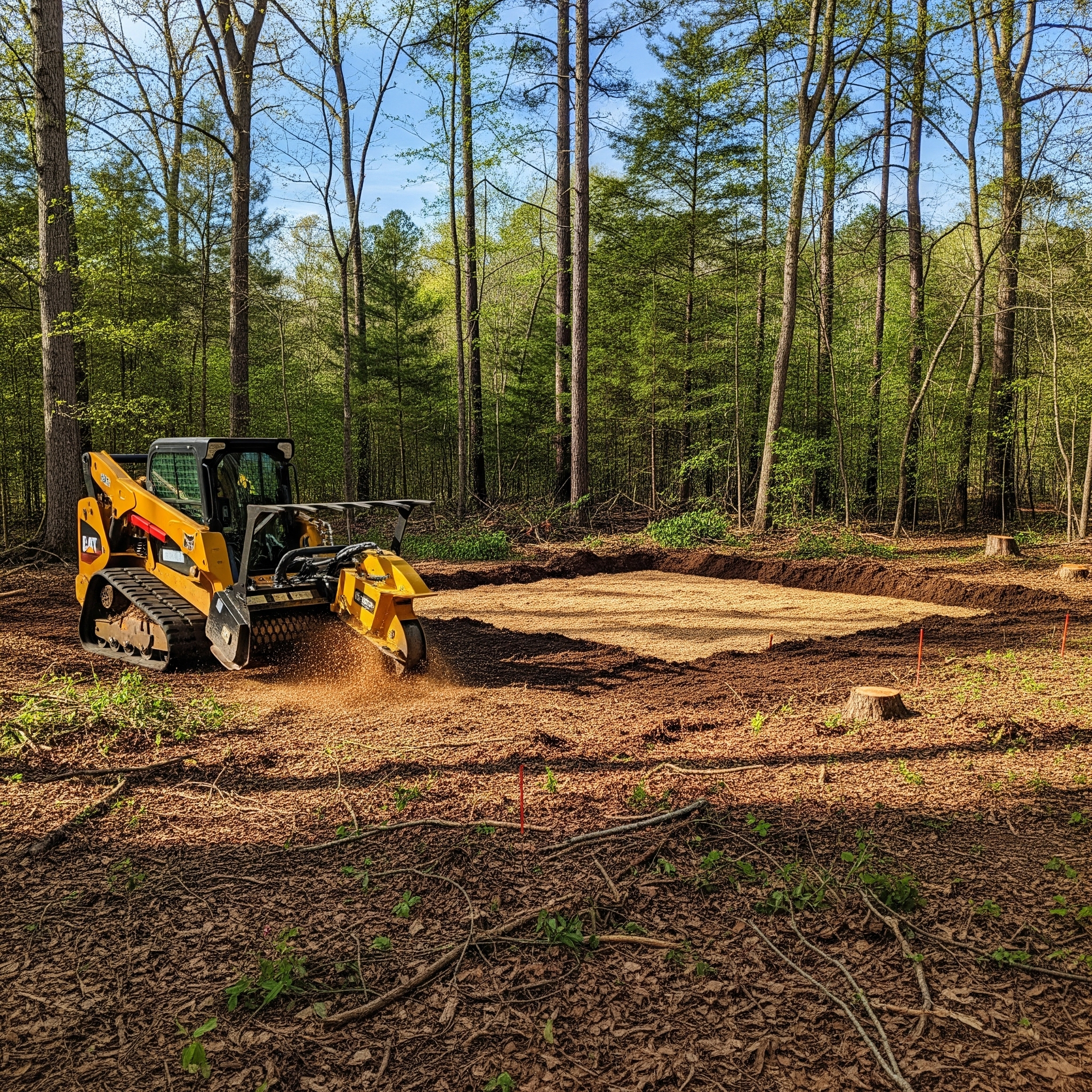 Land clearing for building site in Cornelius NC