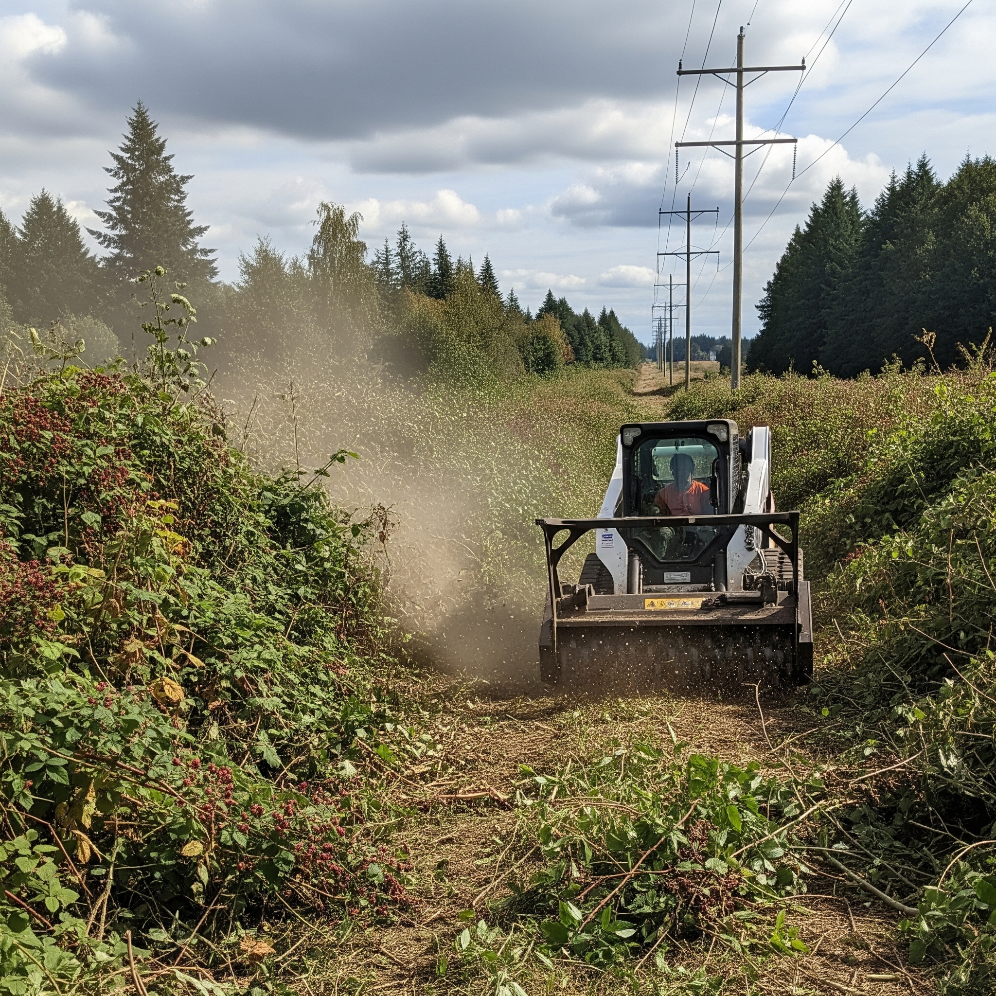 Utility easement clearing in Cornelius NC